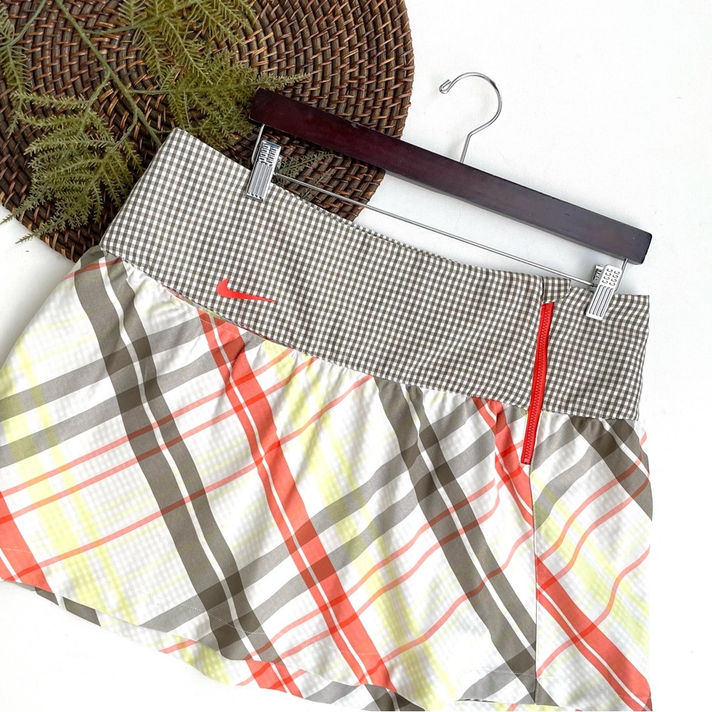 Nike Plaid Mini Skirt with Orange Drawcord